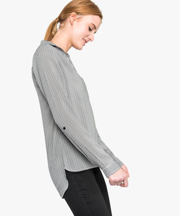 Blouse femme fluide à motifs et col v à boutons vue1 - GEMO(FEMME PAP) - GEMO