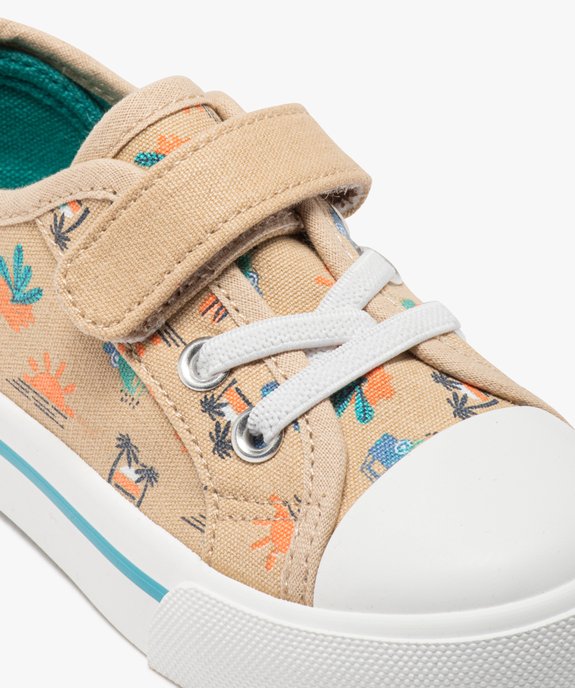 Baskets en toile imprimée avec scratch et lacets élastiques garçon vue7 - GEMO 4G GARCON - GEMO