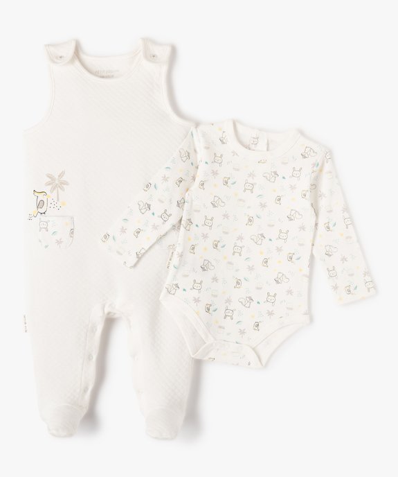 Ensemble bébé 2 pièces : body manches longues + combinaison sans manches - Petit Béguin vue1 - PETIT BEGUIN - GEMO