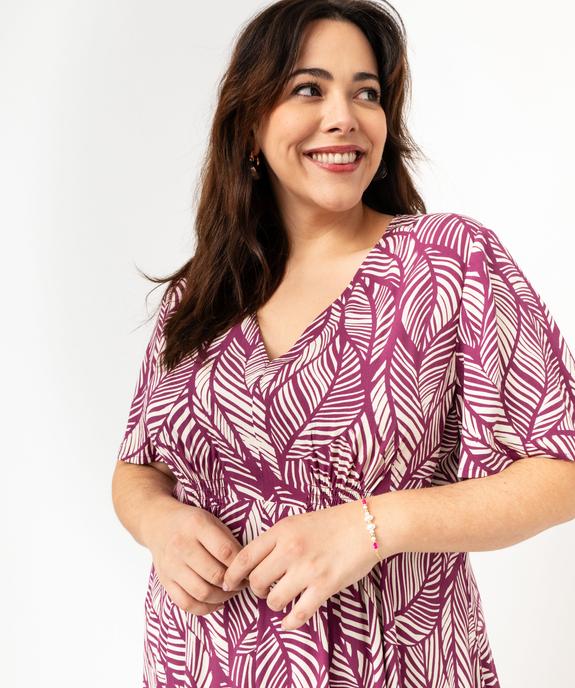 Robe à manches courtes à motifs fleuris femme grande taille vue2 - GEMO 4G GT - GEMO