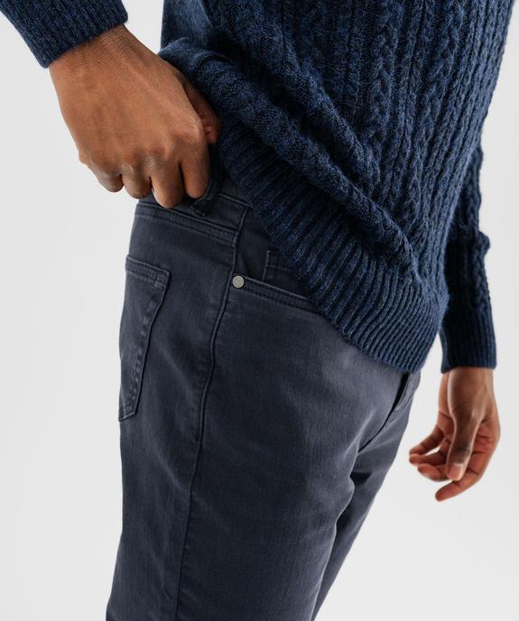 Jean straight en coton stretch à la couleur unique homme vue2 - GEMO 4G HOMME - GEMO