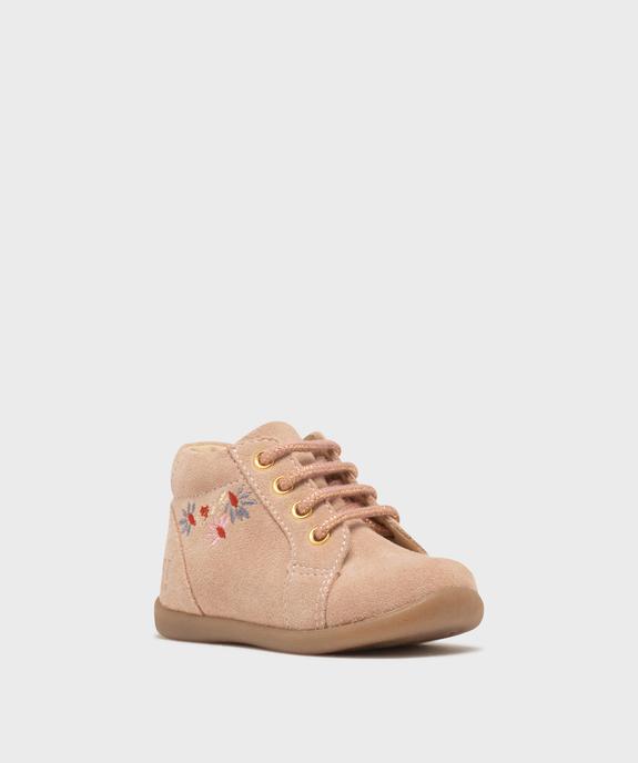 Chaussures premiers pas dessus cuir bébé fille - NA! vue2 - NA! - GEMO