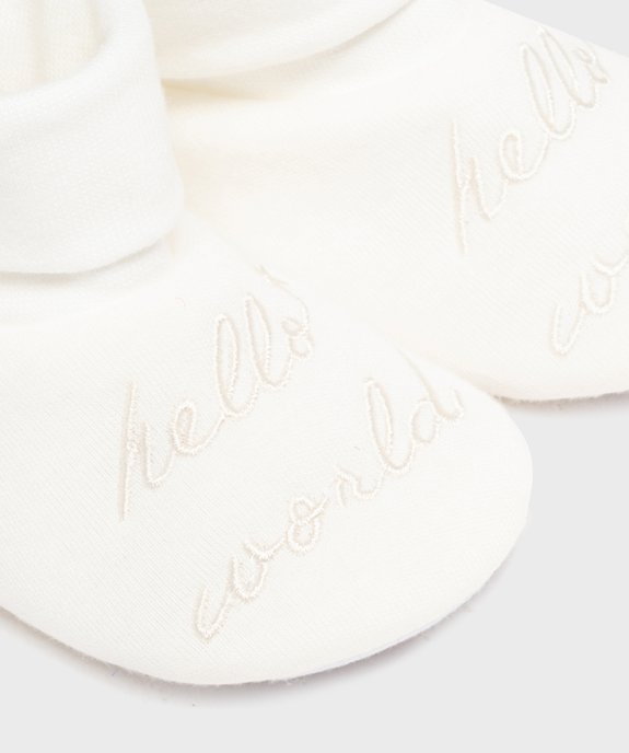Chaussons de naissance avec message brodé - Little Love vue6 - LITTLE LOVE GEMO FOR GOOD - GEMO