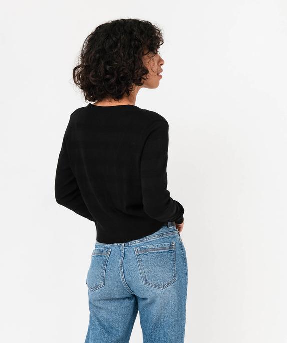 Gilet court à col V femme vue3 - GEMO 4G FEMME - GEMO