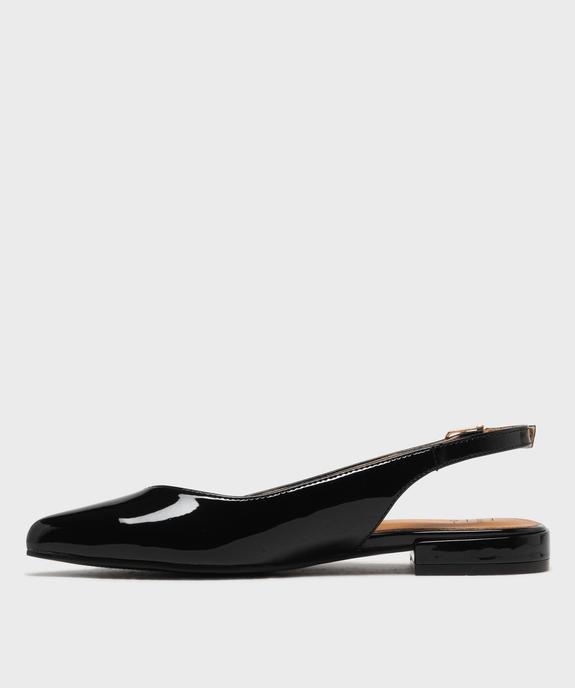 Escarpins slingback à bout pointu et talon plat femme - Follow Me vue3 - FOLLOW ME - GEMO