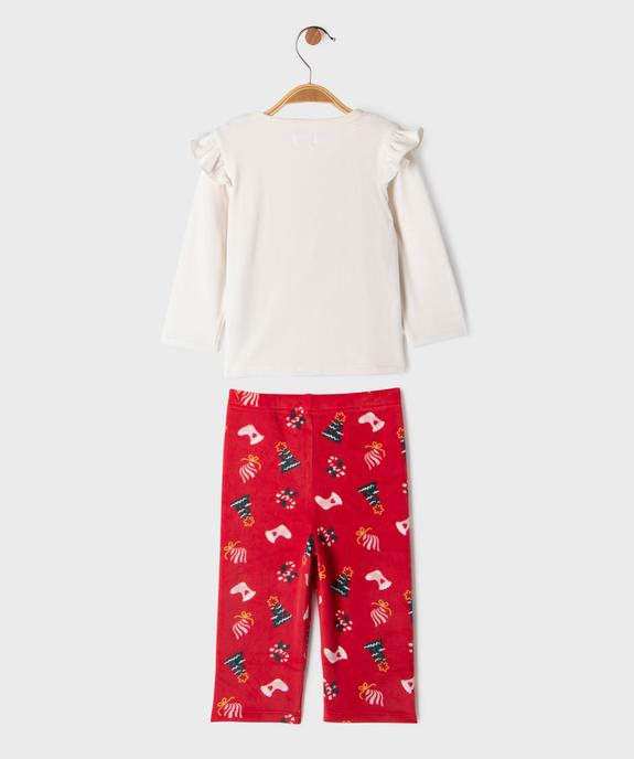 Pyjama en velours Noël bébé vue3 - GEMO 4G BEBE - GEMO