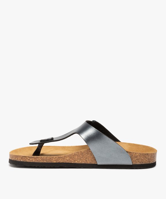 Mules femme à talon plat avec large bride en T unie vue3 - VALENTINA BALDANO GEMO FORGOOD - GEMO
