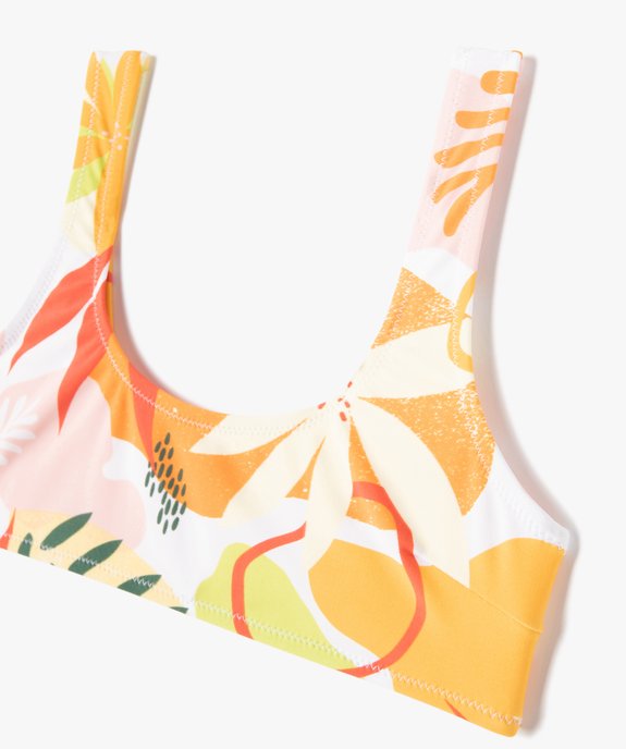 Maillot de bain fille 2 pièces à motif feuillage vue2 - GEMO (JUNIOR) - GEMO