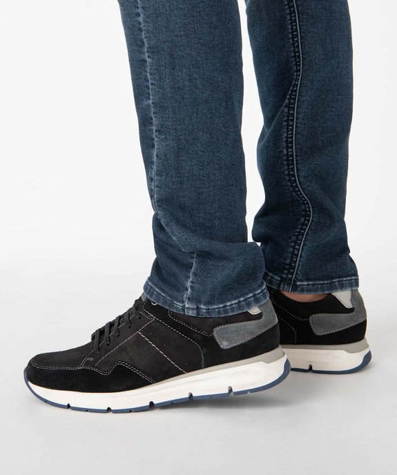 Baskets homme à lacets dessus cuir uni - Tanéo vue1 - TANEO - GEMO