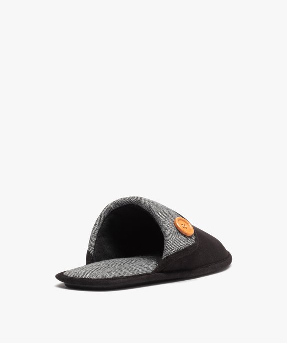 Chaussons homme en velours avec revers motif chevrons vue4 - GEMO(HOMWR HOM) - GEMO