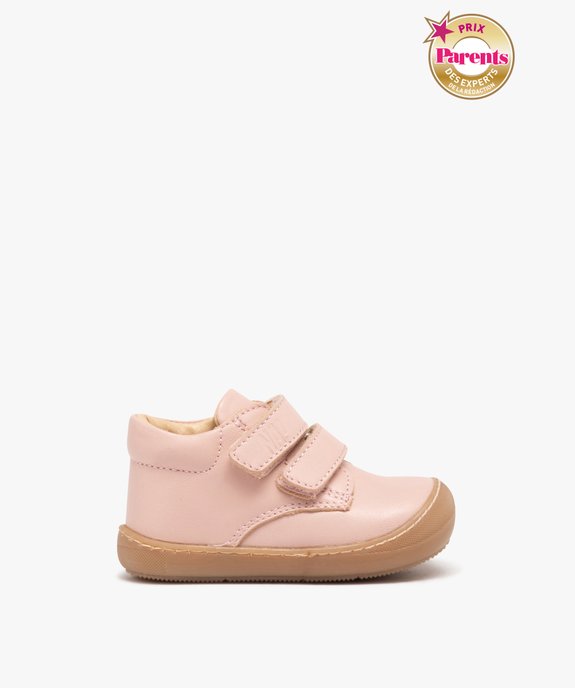 Baskets premiers pas bébé fille dessus en cuir uni - NA! vue1 - NA! - GEMO