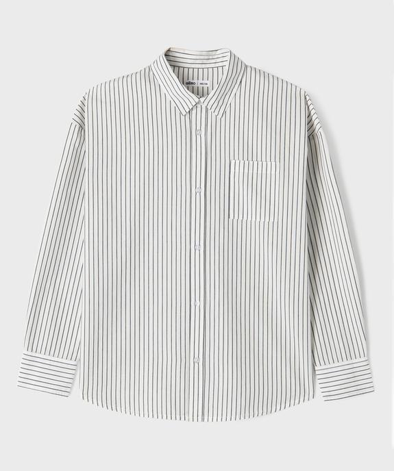 Chemise manches longues à rayures fille vue1 - GEMO (JUNIOR) - GEMO