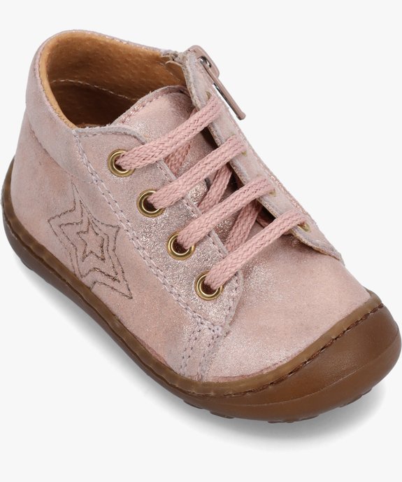 Chaussures premiers pas bébé fille en cuir métallisé – NA! vue6 - NA! - GEMO