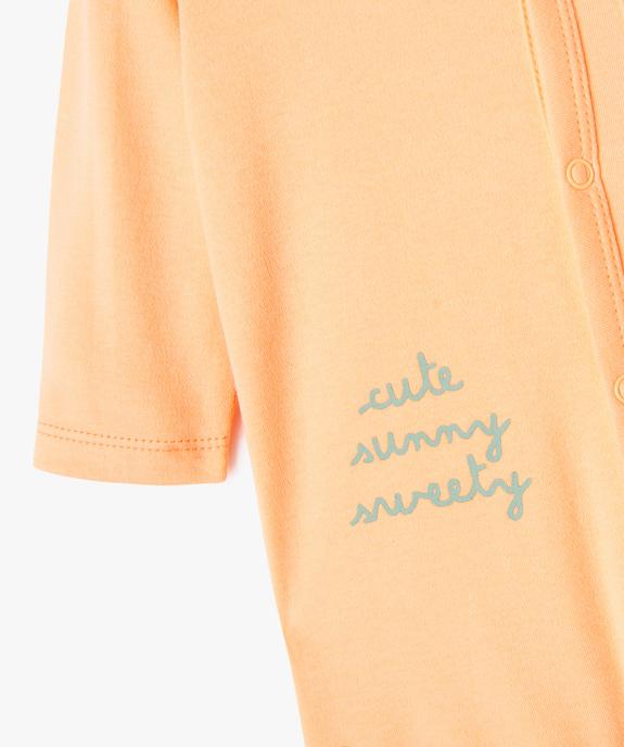 Pyjama en coton ouverture devant bébé fille vue3 - GEMO 4G BEBE - GEMO