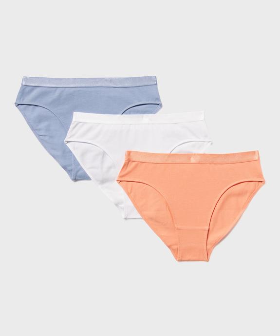 Culottes en coton avec ceinture irisée fille (lot de 3) vue1 - GEMO 4G FILLE - GEMO
