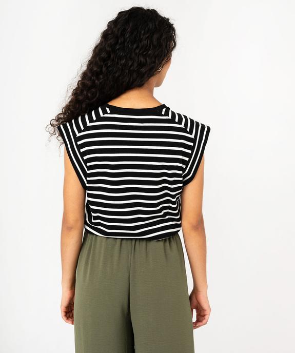 Tee-shirt manches courtes à rayures femme vue3 - GEMO 4G FEMME - GEMO
