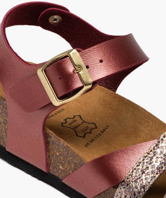 Sandales femme à semelle liège et brides brillantes vue6 - GEMO (CASUAL) - GEMO