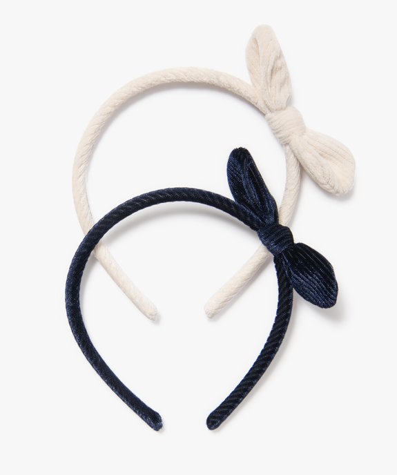 Serre-tête à nœud en velours côtelé fille  (lot de 2) vue1 - GEMO (ACCESS) - GEMO