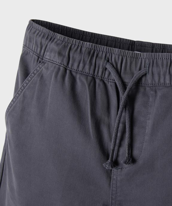 Bermuda regular en coton stretch à taille élastiquée garçon vue2 - GEMO (JUNIOR) - GEMO