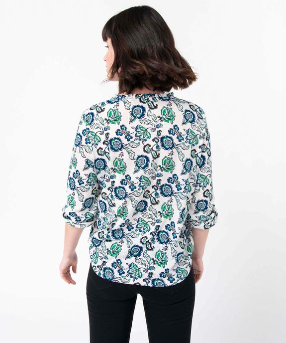 Tee-shirt femme à manches 3/4 avec décolleté en V vue3 - GEMO 4G FEMME - GEMO