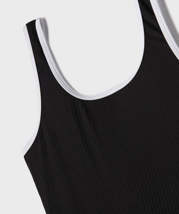 Maillot de bain 1 pièce effet côtelé fille vue2 - GEMO (JUNIOR) - GEMO