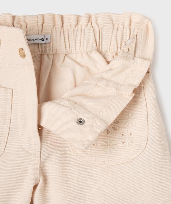Short en toile avec poches brodées fille - LuluCastagnette vue2 - LULU CASTAGNETTE GEMO FOR GOOD - GEMO