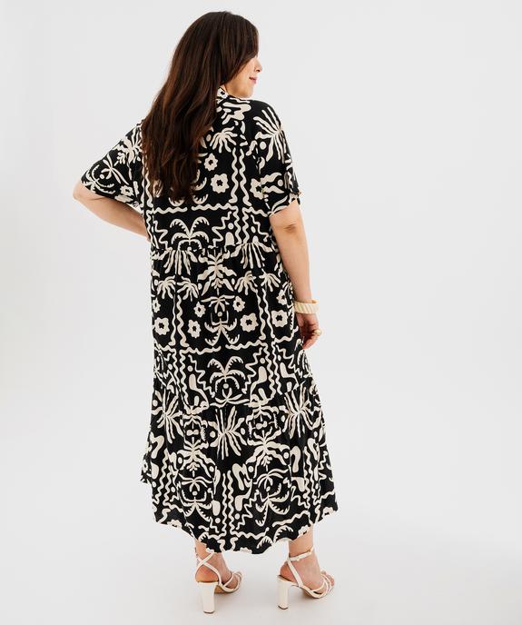 Robe longue imprimée avec col chemise femme grande taille vue3 - GEMO 4G GT - GEMO