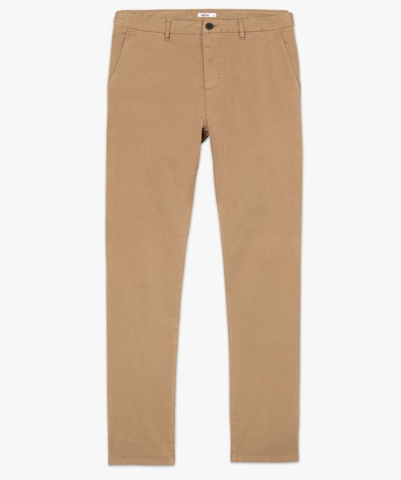 Pantalon chino en coton stretch coupe Slim homme vue4 - GEMO 4G HOMME - GEMO