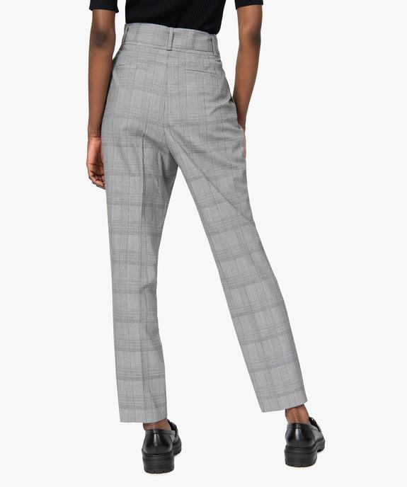 Pantalon femme à motif Prince de Galles taille haute vue3 - GEMO(FEMME PAP) - GEMO