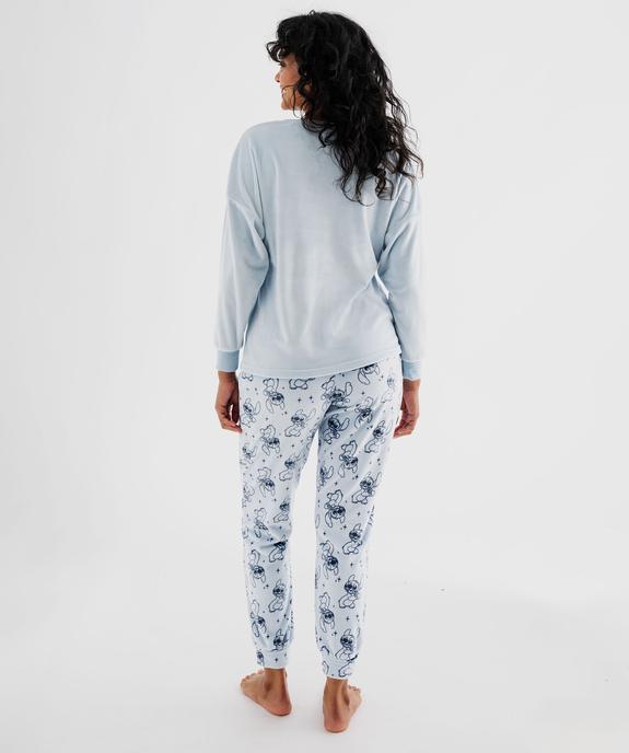Pyjama en velours douillet imprimé femme - Stitch vue3 - LILO & STITCH - GEMO