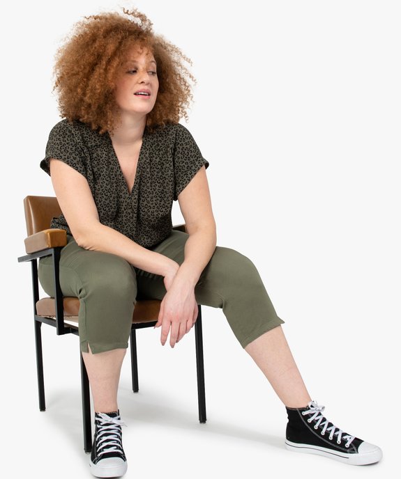 Blouse femme à manches courtes imprimée avec boutons vue5 - GEMO (G TAILLE) - GEMO
