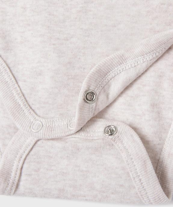 Bodies manches longues motifs zèbres bébé garçon (lot de 3) vue2 - GEMO 4G BEBE - GEMO