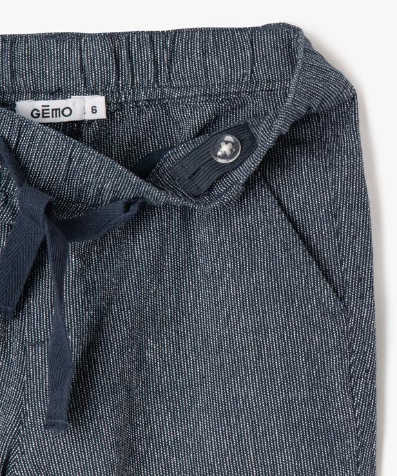 Bermuda chino en toile rayée à revers garçon vue3 - GEMO (ENFANT) - GEMO