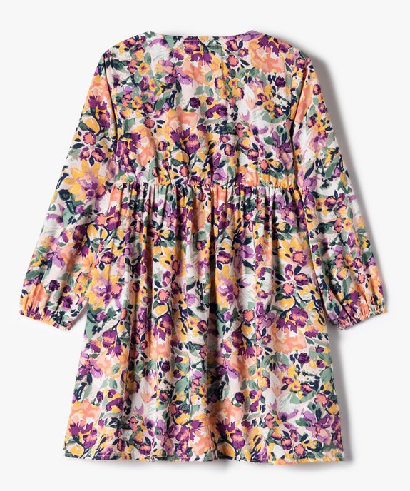 Robe fille à motifs fleuris à manches longues vue3 - GEMO (ENFANT) - GEMO