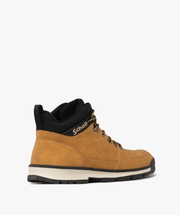 Boots homme montantes à lacets ronds bicolores sportswear - Schott vue5 - SCHOTT - GEMO