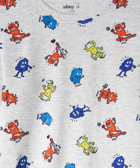 Pyjama à motifs monstres multicolores garçon vue2 - GEMO (ENFANT) - GEMO