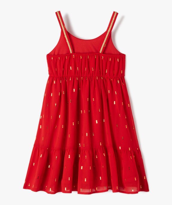 Robe de cérémonie à bretelles avec motifs pailletés fille vue3 - GEMO (ENFANT) - GEMO