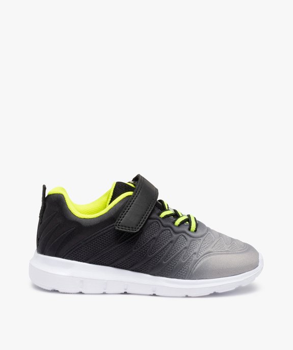 Baskets garçon running en textile avec détails fluo vue1 - GEMO (ENFANT) - GEMO