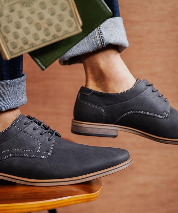 Derbies unis à lacets ronds et jeu de surpiqûres homme vue8 - MARIO BALDANO - GEMO