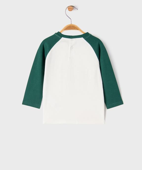 Tee-shirt à manches longues contrastantes bébé garçon vue3 - GEMO 4G BEBE - GEMO