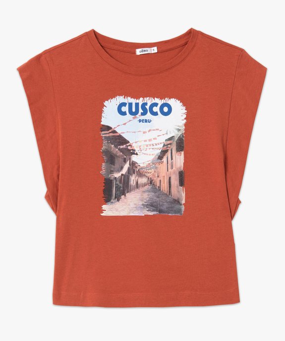 Tee-shirt femme sans manches avec motif sur le buste vue4 - GEMO(FEMME PAP) - GEMO