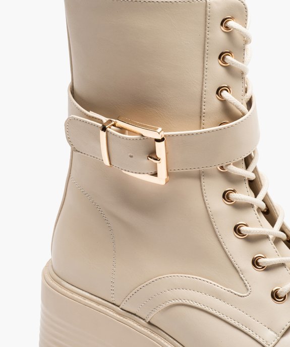 Bottines femme unies à semelle crantée et bride à boucle vue6 - GEMO(URBAIN) - GEMO