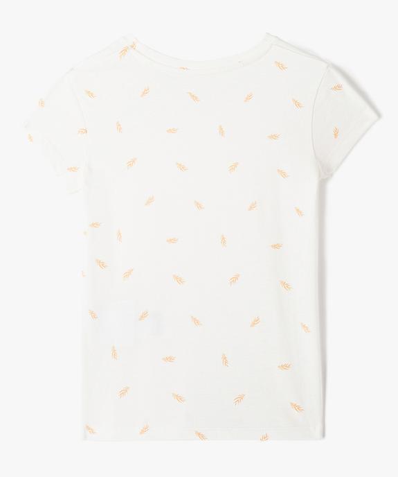 Tee-shirt fille à manches courtes et petits motifs dorés vue3 - GEMO (ENFANT) - GEMO