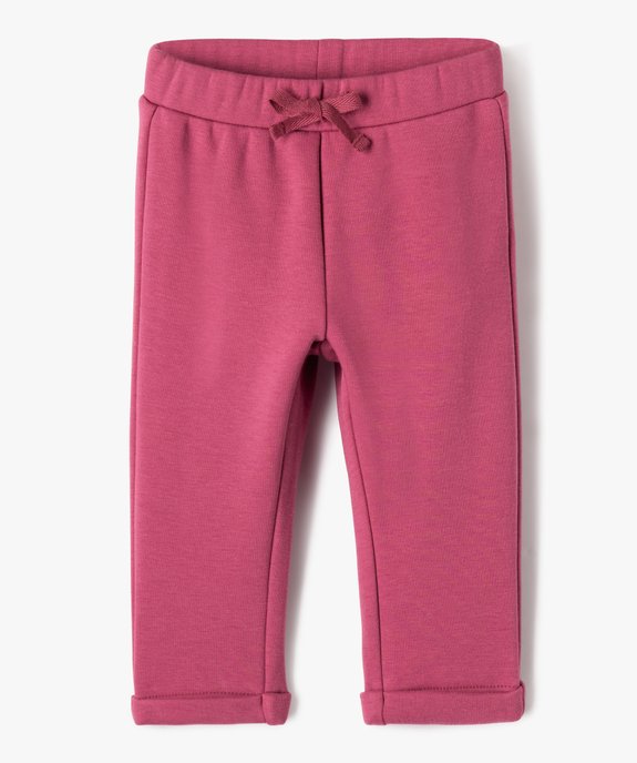 Pantalon en molleton doublé peluche bébé fille vue1 - GEMO(BEBE DEBT) - GEMO