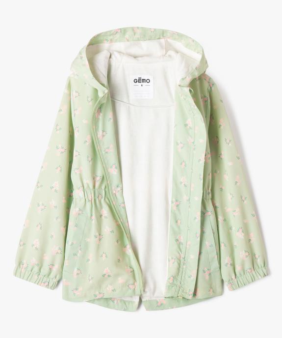 Manteau à capuche léger en matière déperlante fille vue2 - GEMO (ENFANT) - GEMO