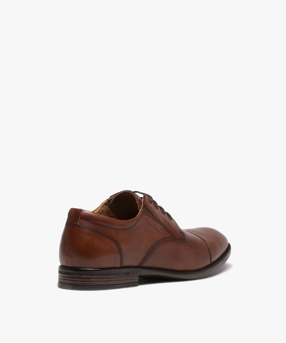 Derbies homme unis en cuir avec élastique d'aisance et à lacets ronds - Pierre Cardin vue4 - PIERRE CARDIN D - GEMO