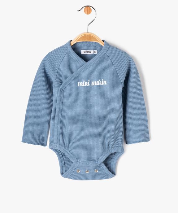 Ensemble naissance évolutif 3 pièces : body + legging + bonnet bébé vue3 - GEMO(BB COUCHE) - GEMO