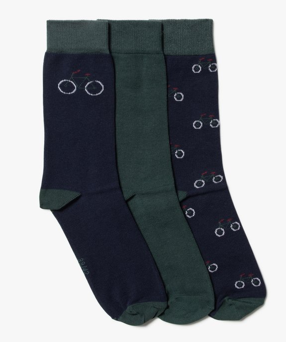 Chaussettes hautes à motifs vélos homme (lot de 3) vue1 - GEMO(HOMWR HOM) - GEMO