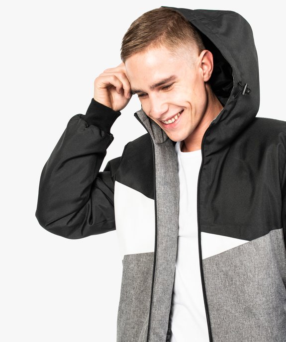 Blouson graphique tricolore en nylon vue2 - GEMO (HOMME) - GEMO