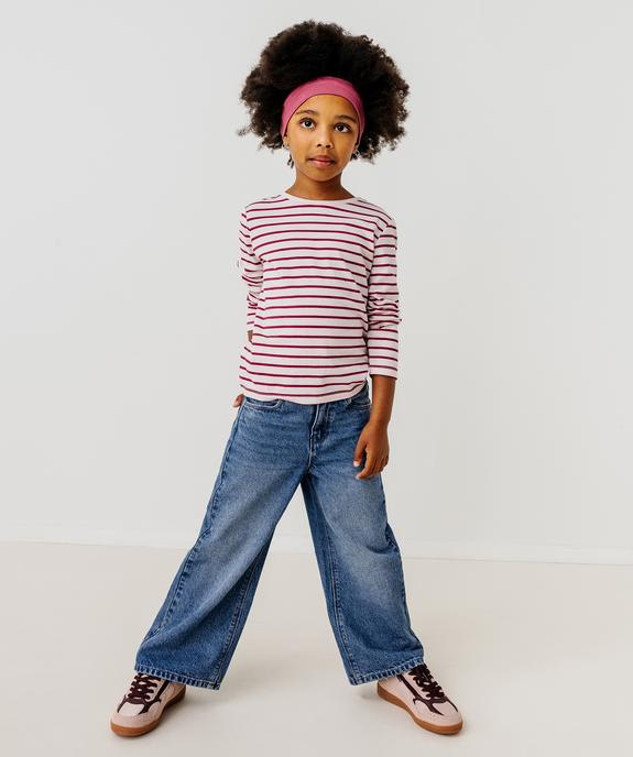 Tee-shirt manches longues imprimé fille vue4 - GEMO 4G FILLE - GEMO